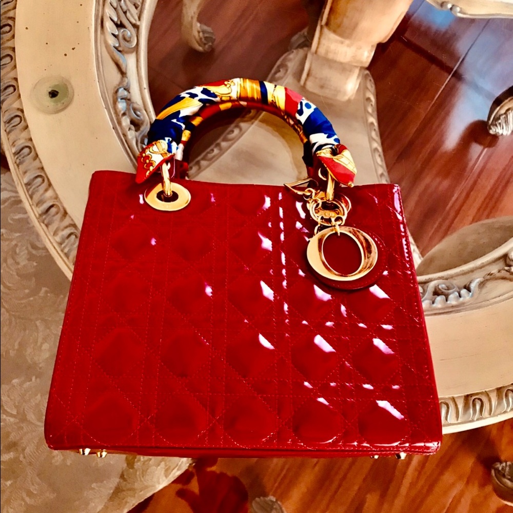 Christian Dior lady Dior Medium  patent leather